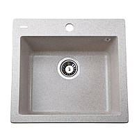 Гранітна мийка Globus Lux AOSTA мигдаль 490x455мм-А0008 квадратна