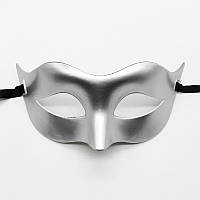 Карнавальна маска пластикова 22 на 8 см сріблястий