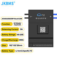 BMS плата B2A20S20P-HC 8-20S 200A 2A 24/64V Активне балансування з підключенням підігріву батареї
