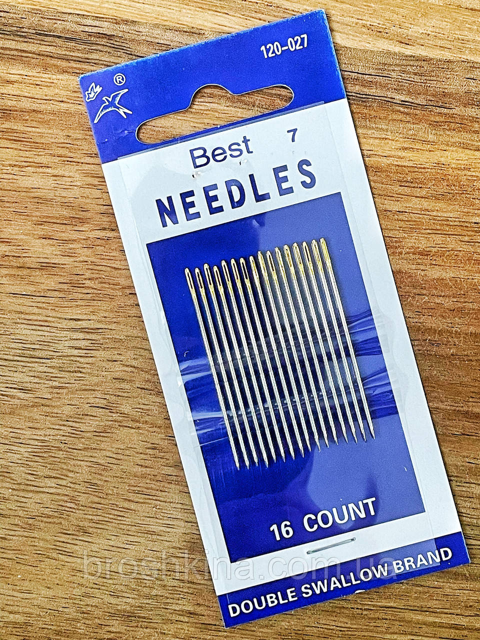Голки для ручного шиття з позолоченим вушком NEEDLES 16 шт/комплект