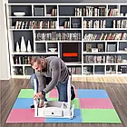 Килимок-пазл ONE FITNESS MP10 9 частин 176х176х1см рожево-зелено-блакитний, фото 4