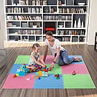 Килимок-пазл ONE FITNESS MP10 9 частин 176х176х1см рожево-зелено-блакитний, фото 6