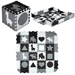Розвивальний килимок манеж-пазл NILS Fun MD03 140x140см 36 елементів GRAY