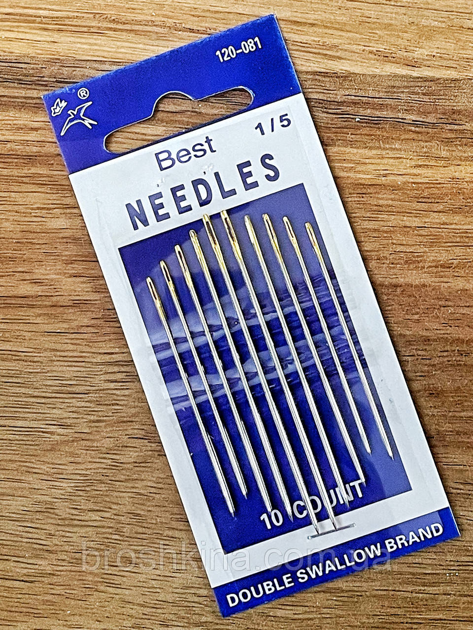 Голки 1/5 для ручного шиття з позолоченим вушком NEEDLES 10 шт/комплект, фото 1