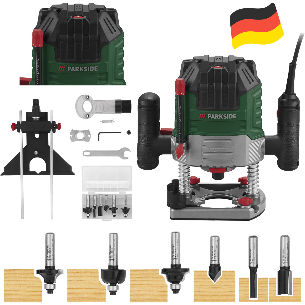 Ручной фрезерный станок по дереву Parkside POF 1200 E4 (1200 Вт ...