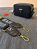 Жіноча сумка Guess The Snapshot Bag Total Black (Чорна) Екошкіра Крос Боді на 2 відділення широкий ремінь Гесс, фото 4
