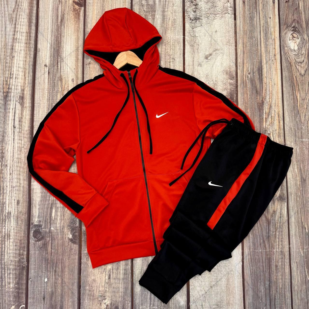Спортивний костюм чоловічий Nike Tech Daving весняний осінній літній найк чорнo-червоний