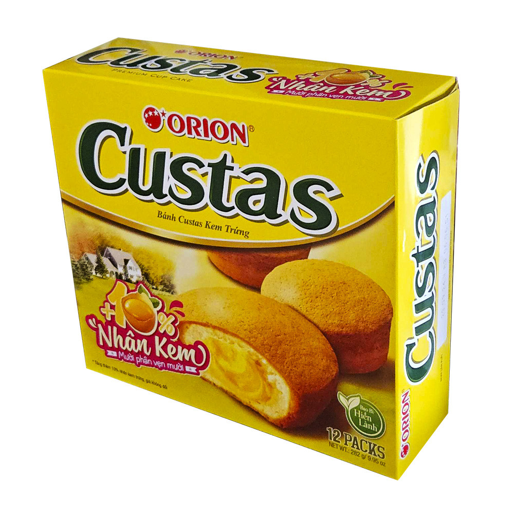 Кекс бесквіт з ніжною вершковою начинкою ORION Custas 12штук 282гр. В'єтнам