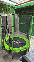 Батут Atleto 140 см з сіткою зелений