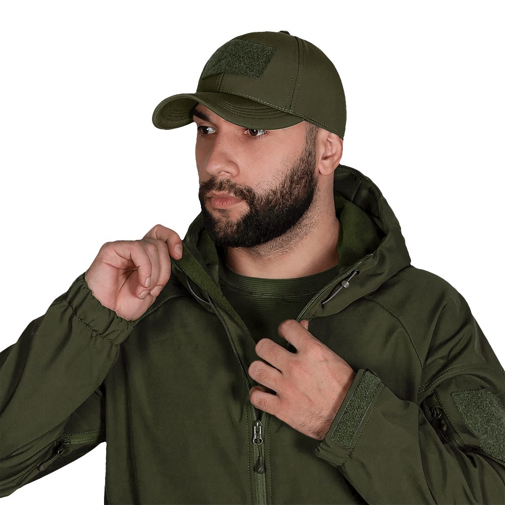 Бейсболка з липучкою під патч Tactic Soft Shell Olive софтшел оливка