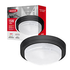 Світильник світлодіодний накладний Maxus MBH 15 W 3CCT IP65 BL Circle Чорний (1793), 8608051 — 345