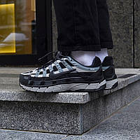 Сірі шкіряні чоловічі кросівки Nike P-6000 Black White Grey Демісезонні Найк Аір Макс П 6000