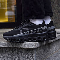 Чорні демісезонні текстильні чоловічі кросівки ON Cloudmonster Black Grey Running