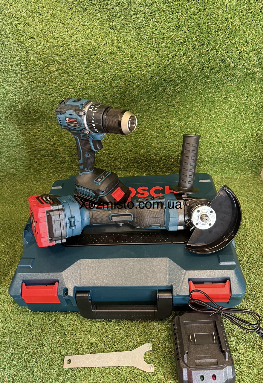 Набір акумуляторного інструменту Bosch 2 в 1 (88V/5A) шуруповерт Bosch DTW 485, болгарка Bosch 9237 CB