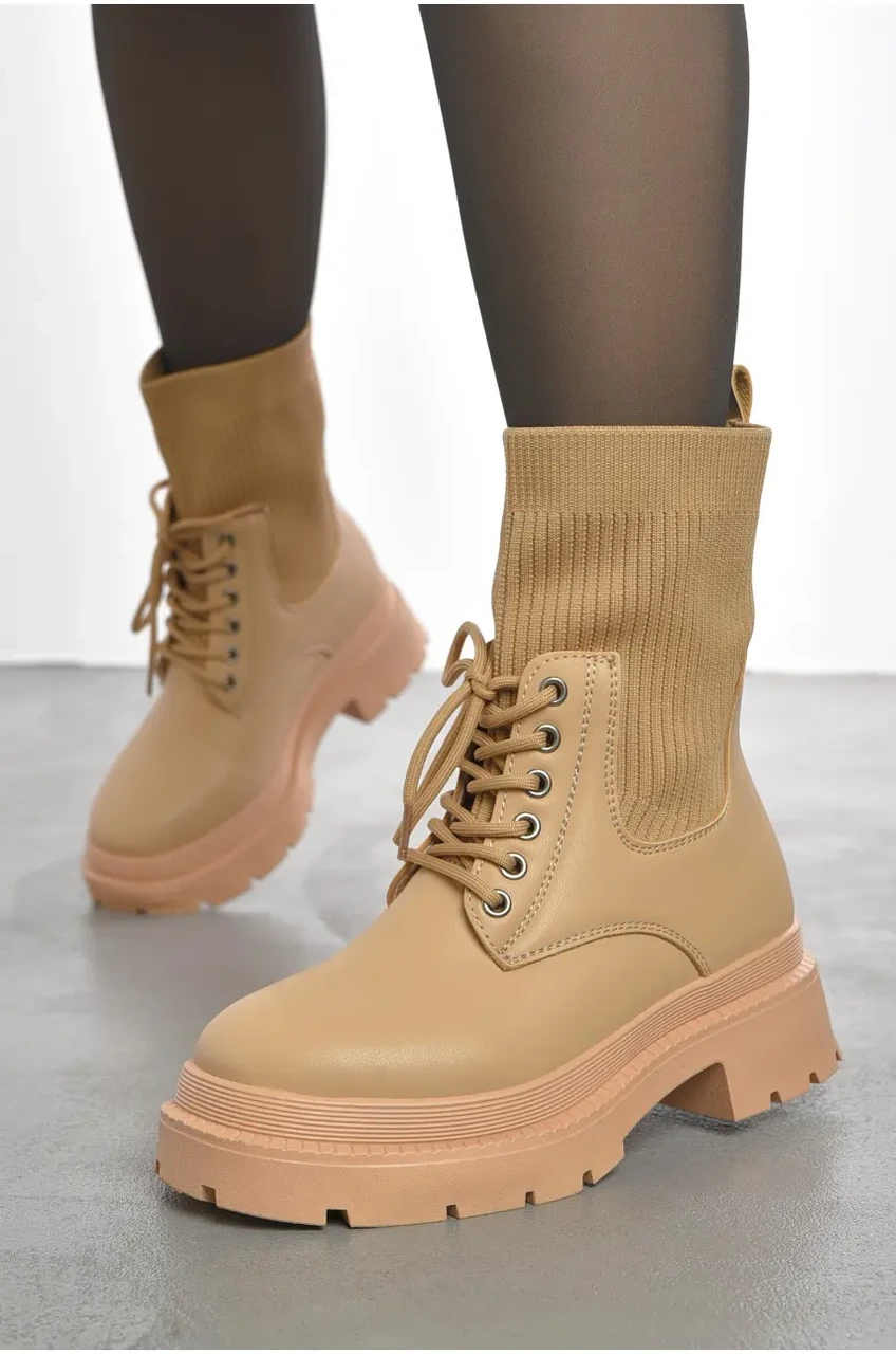 Черевики жіночі високі на весну екошкіряні, фото 1