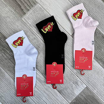 Шкарпетки жіночі демісезонні бавовна Super Socks Love Collection, арт 012, розмір 36-40, середні, 01243