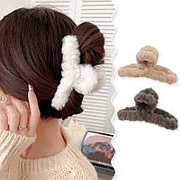 Набір плюшевих крабиків для волосся 3 шт. ANbeauty Beige (AN0103547)