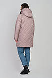 Стильна жіноча бежева демісезонна куртка з капюшоном, фото 2