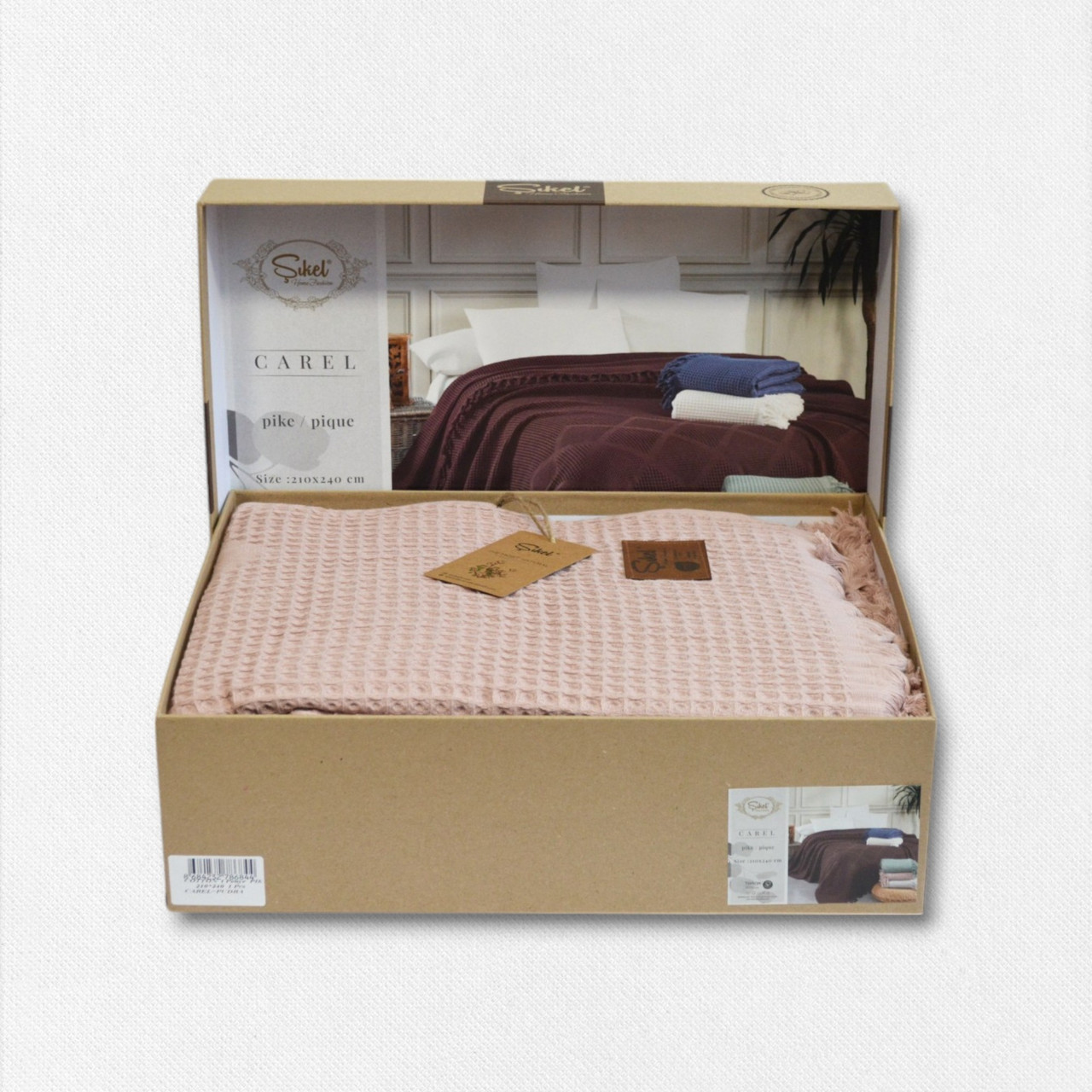 Вафельне покривало Sikel 210×240 см. Carel Pudra, фото 1