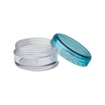 Баночка косметична пластикова без мембрани Кіпр, прозоро-бірюзова 5 мл