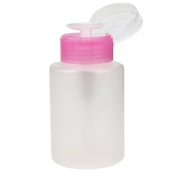 Помпа для рідин пластикова 150 мл біло-рожева
