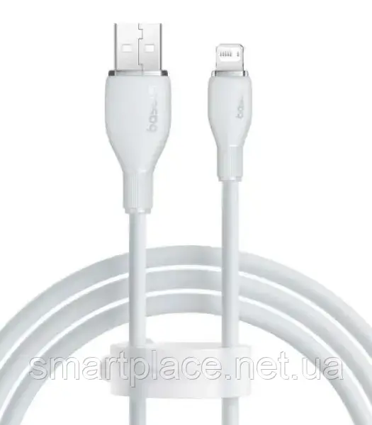 Дата-кабель Baseus Pudding Series USB (тато)  -  Lightning (тато) 1.2m White (P10355700221-00), фото 1