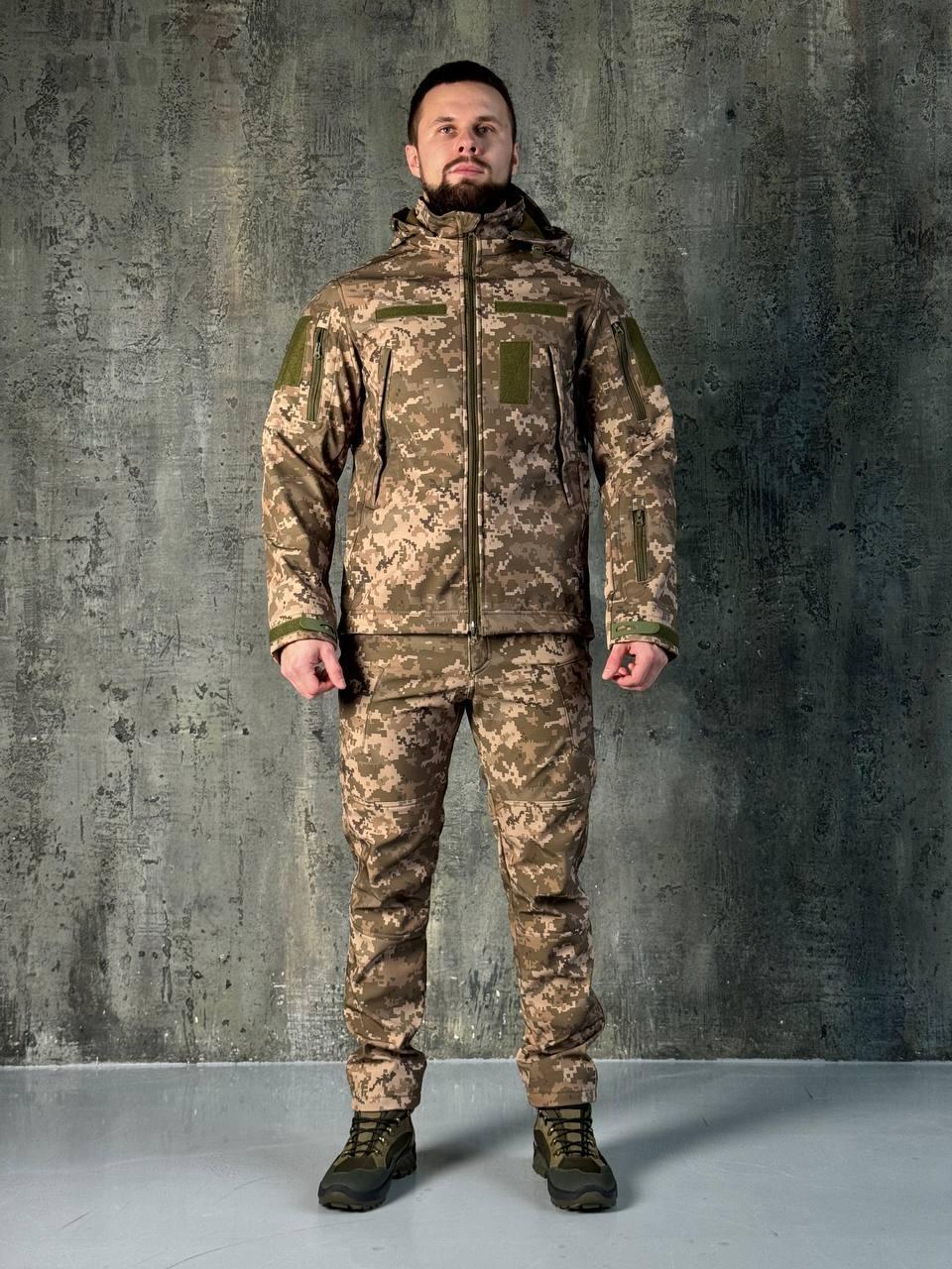 Костюм Софтшел Піксель на флісі SoftShell Pixel  4XL (56-58)