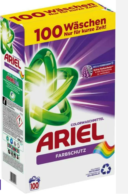 Порошок для прання кольорового одягу Ariel 6 кг, 100 прань, фото 1