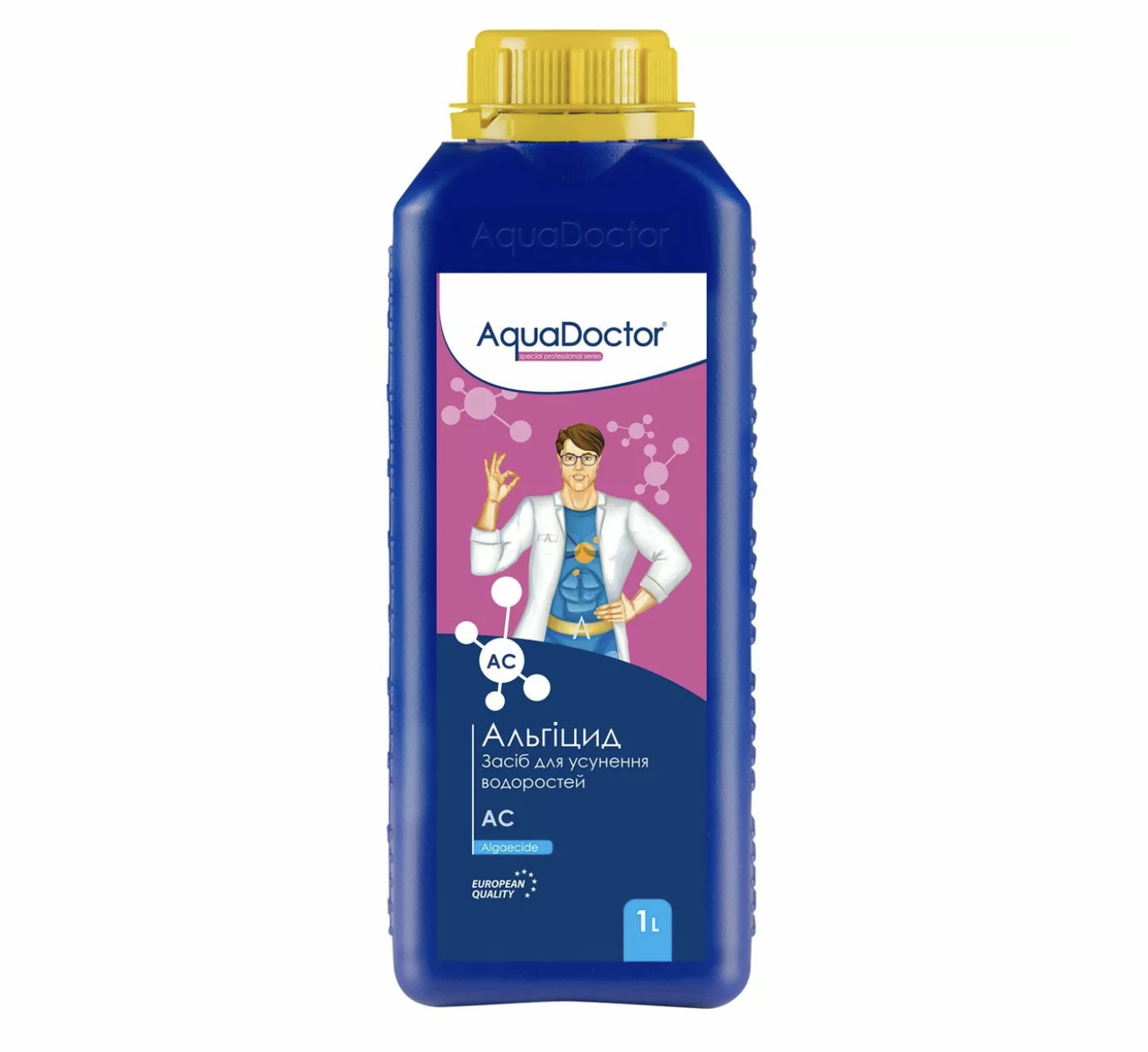 Альгіцид від водоростей та грибків у басейні AC Aquadoctor 1 л Algaecide дезінфікуючий препарат