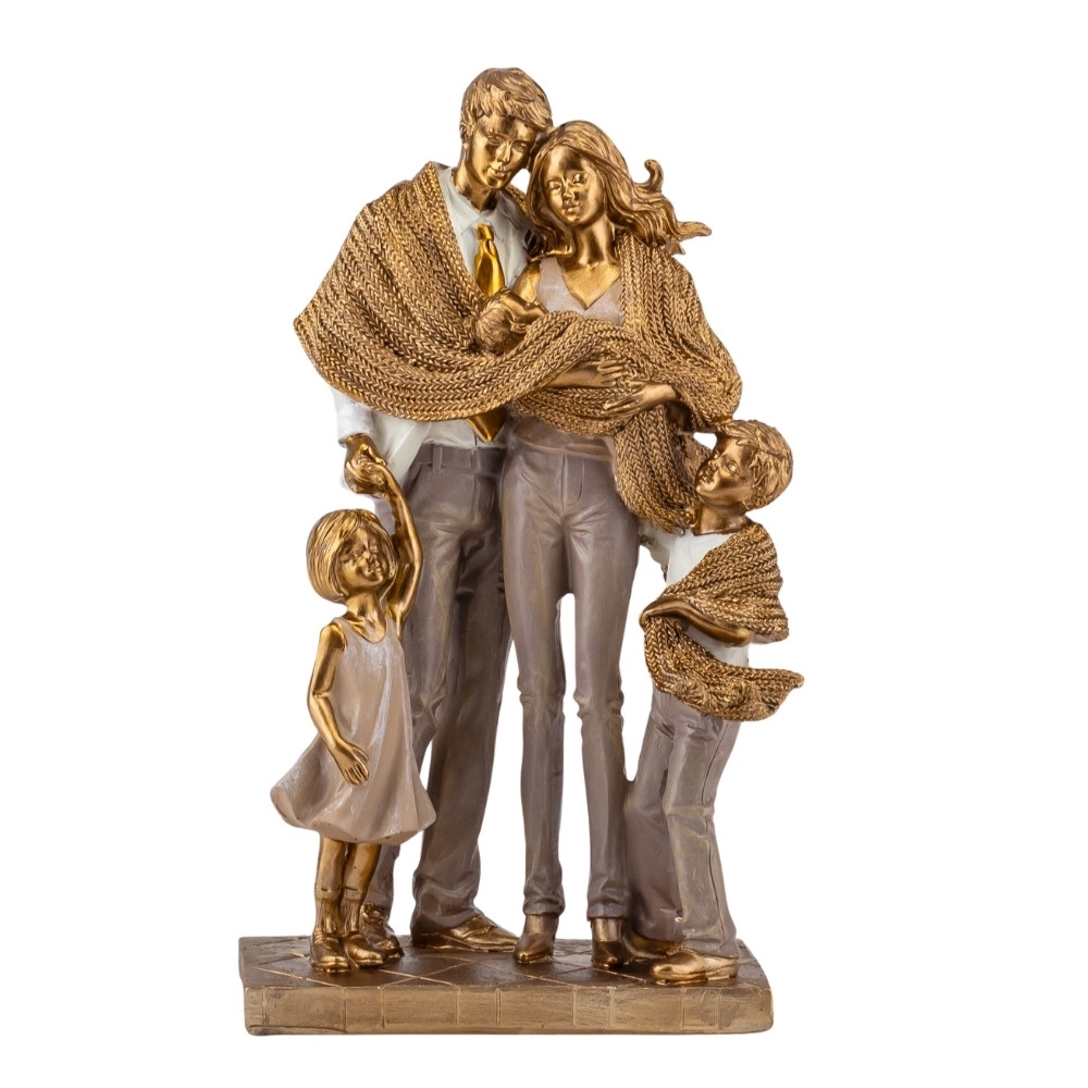 Декоративна романтична статуетка "Родинне тепло" з полістоуну, висота 24,5 см, фото 1