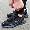 Чоловічі кросівки Nike Black чорні Найк текстильні весна осінь повсякденні, фото 8