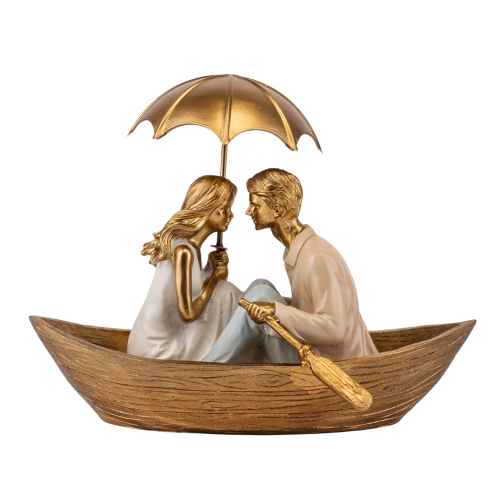Декоративна романтична статуетка "Закохані в човні" від китайського бренду Lefard висота 17 см, фото 1