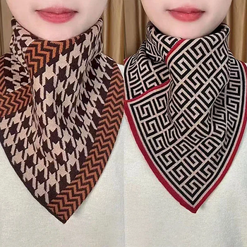 Шарф снуд жіночий, хомути на шию набір двох шарфів коричневого кольору