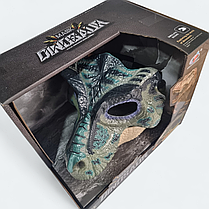 Маска Динозавра з рухомою щелепою зелена, 28х23 см, фото 4