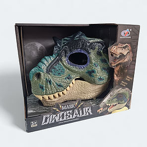 Маска Динозавра з рухомою щелепою зелена, 28х23 см, фото 1