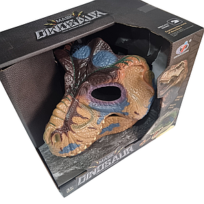 Маска Динозавра з рухомою щелепою коричнева, 28х23 см, фото 2