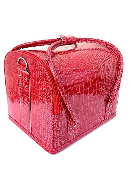Сумка кейс для майстра, косметичка б'ютікейс для інструментів перукаря, візажиста ADH-068 Червоний крокодил
