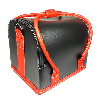 Сумка кейс для майстра бютикейс для перукаря органайзер для інструментів ADH-068 Чорний з червоними ручками