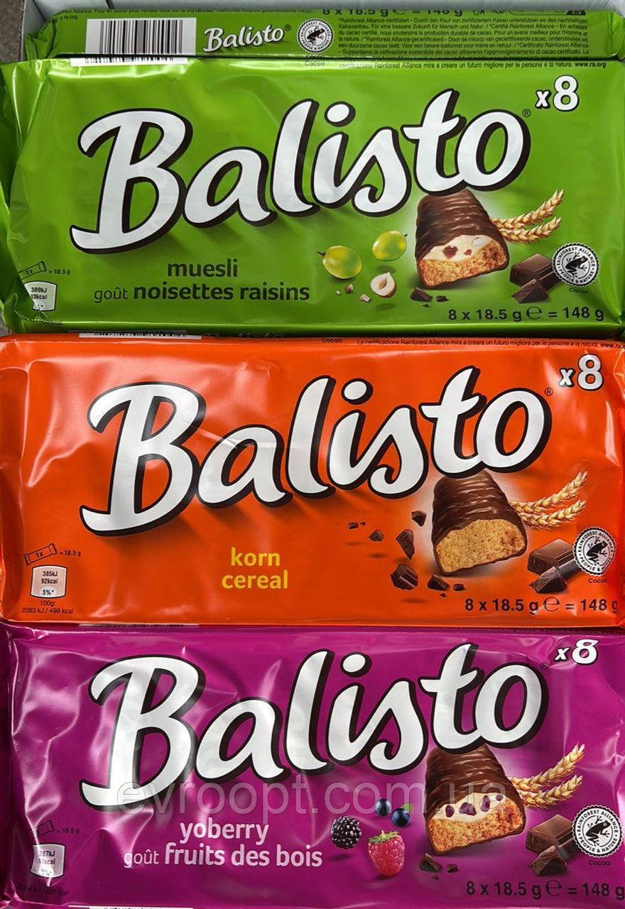 Шоколадний батончик Balisto Muesli Mix 8x18 5г - Германия, фото 1