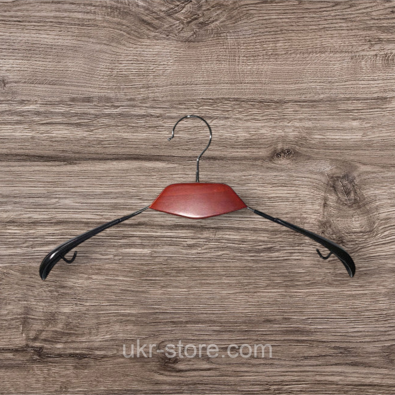 Плічка-вішалка з дерев'яною вставкою червоне дерево А-39, фото 1