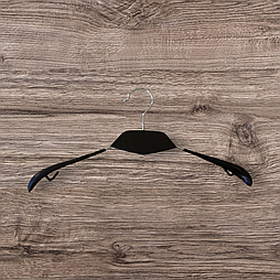 Плічка-вішалка з дерев'яною вставкою чорна A-82