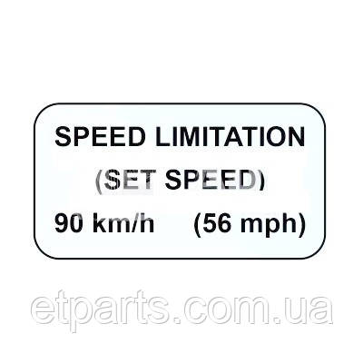 Наліпка на бокове скло прозора "ОБМЕЖЕННЯ ШВИДКОСТІ 90km/h 56mph" 75*40мм