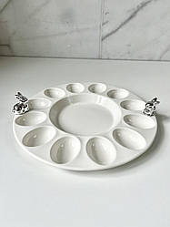 Блюдо для яєць 12 шт з срібними зайчиками Ewaх