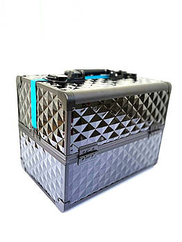 Кейс для майстра універсальний бютікейс для майстрів органайзер для інструментів ADH-1588HS ромб Блакитний кант