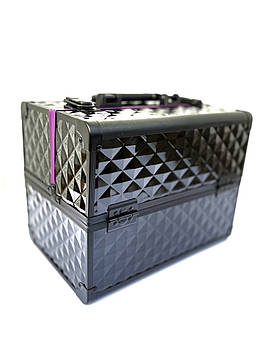 Кейс для майстра, універсальний б'ютікейс органайзер для майстрів, для барбера ADH-1588HS ромб Фіолетовий кант