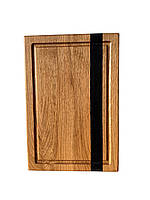 Кухонна дощечка для подачі та нарізання з вставкою мореного дуба 24х35см