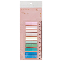 Стікери-розділювачі Sticky notes Пастель (+ лінійка 14см) 10кол*20л, 8,5*20см в асорт.