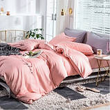 Постільна білизна двуспальна Сатин / Комплект постільної білизни з вишивкою Корал, фото 2