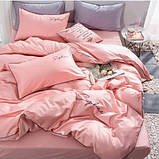 Постільна білизна двуспальна Сатин / Комплект постільної білизни з вишивкою Корал, фото 3