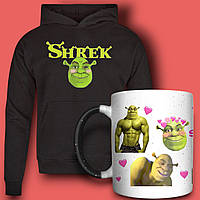 Набір подарунковий "Шрек" чашка-хамелеон + худі з принтом